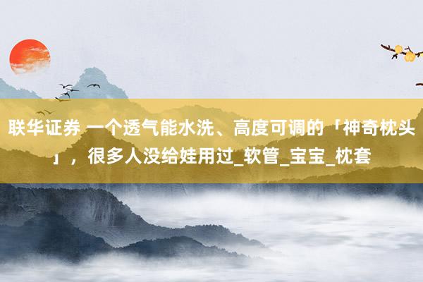 联华证券 一个透气能水洗、高度可调的「神奇枕头」，很多人没给娃用过_软管_宝宝_枕套