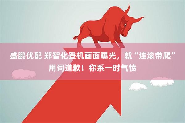 盛鹏优配 郑智化登机画面曝光，就“连滚带爬”用词道歉！称系一时气愤